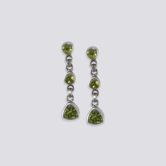 Sterling silver earrings with peridot stone