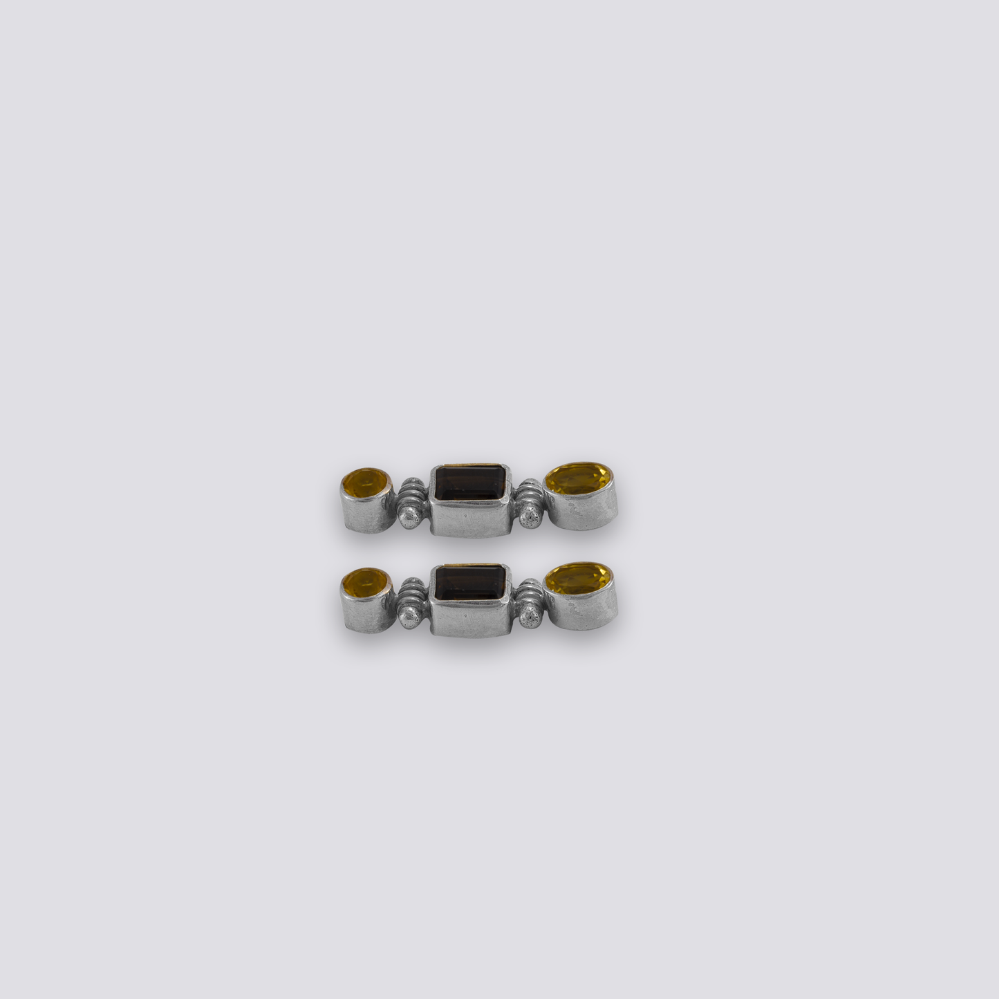 Sterling silver earrings with yellow citrine stone