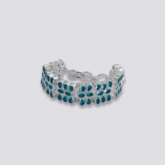 Sterling silver bracelet with blue topaz