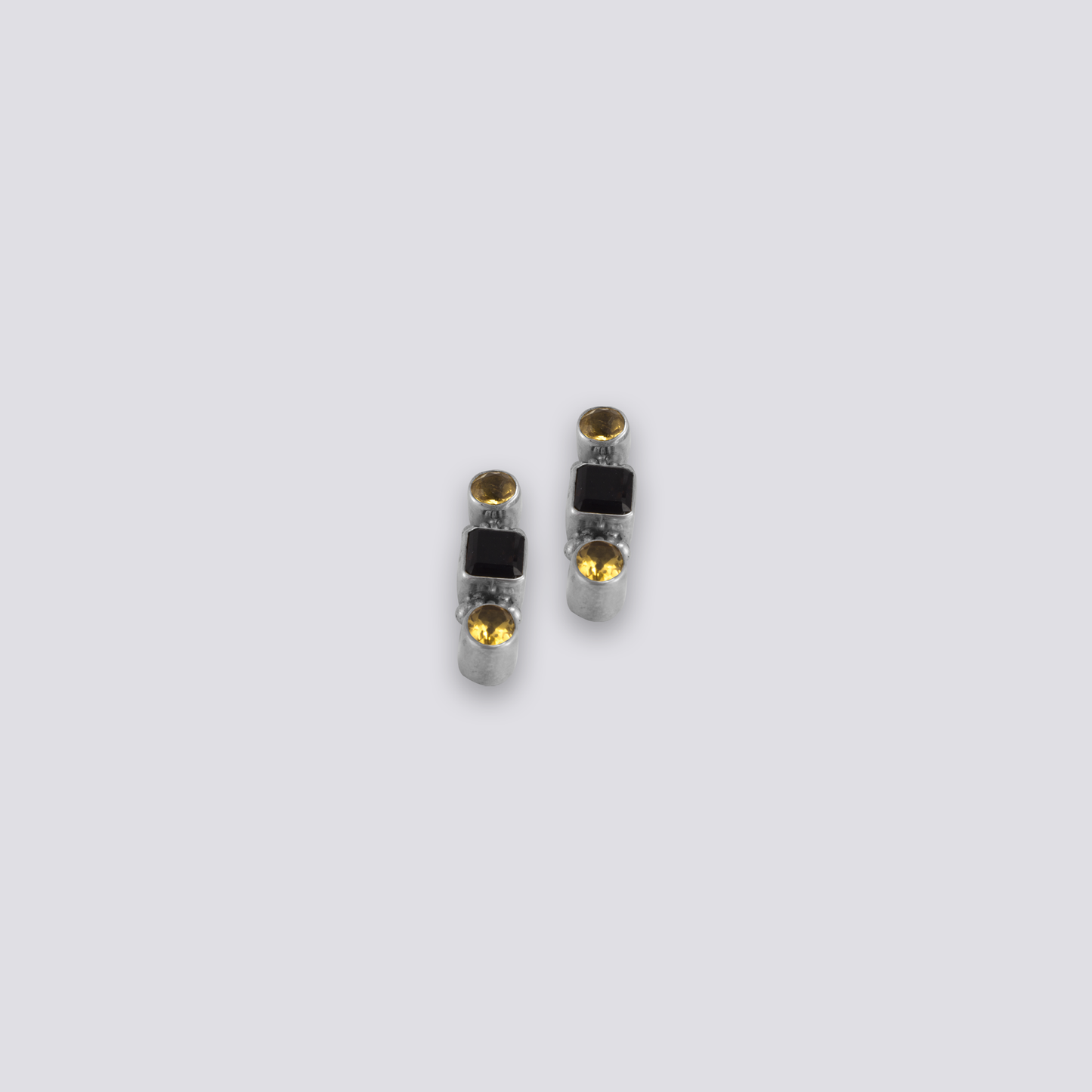 Sterling silver earrings with yellow citrine stone