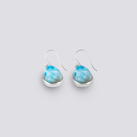 Sterling silver earrings with larimar stone