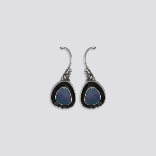 Sterling silver earrings with opal stone