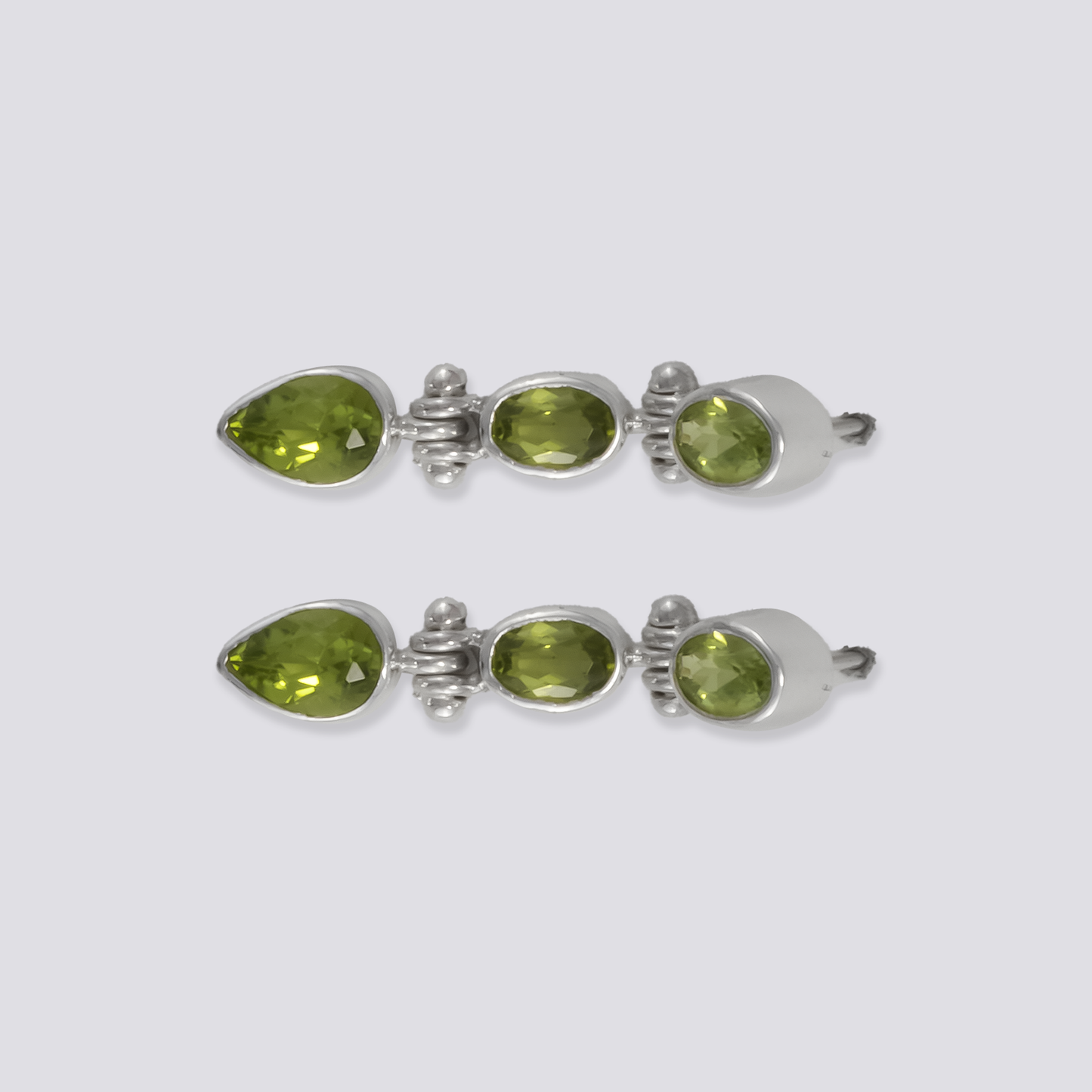 Sterling silver earrings with peridot stone