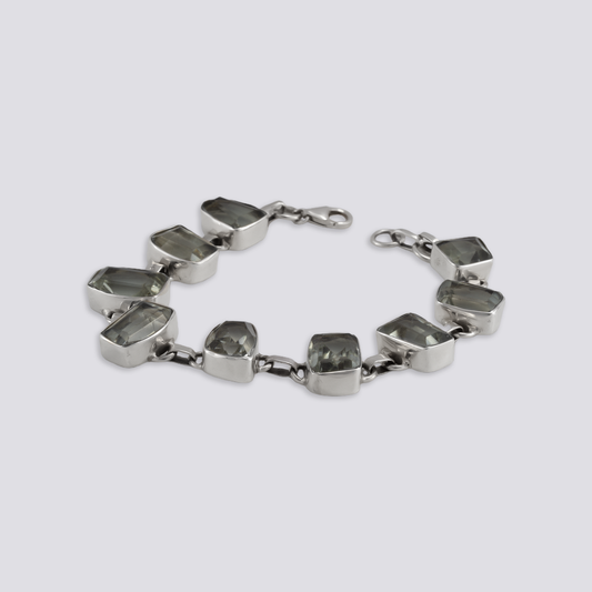 Sterling silver bracelet with green amethyst
