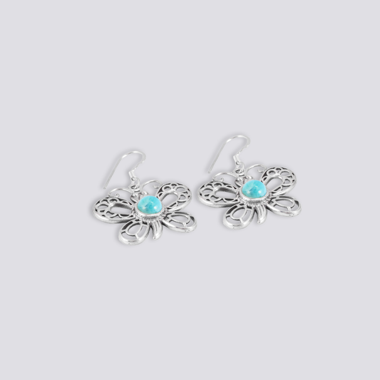 Sterling silver earrings with larimar stone