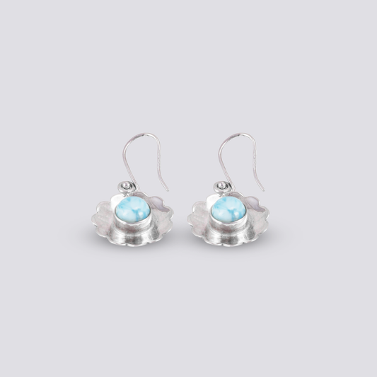 Sterling silver earrings with larimar stone