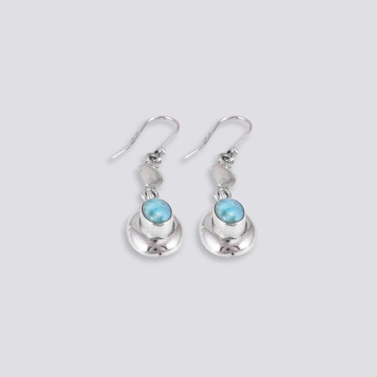 Sterling silver earrings with larimar stone