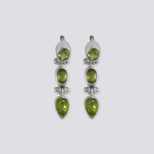 Sterling silver earrings with peridot stone