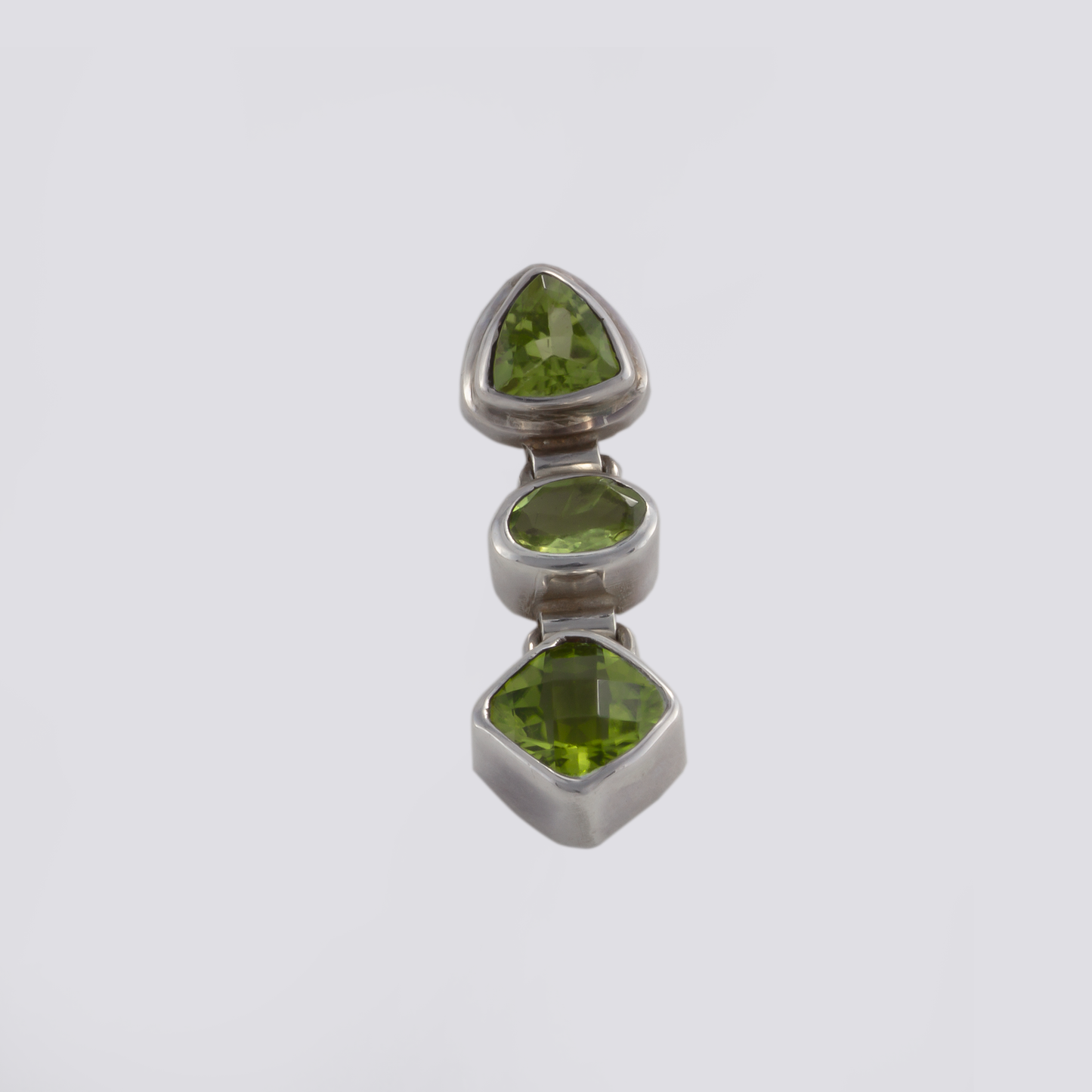 Sterling silver earrings with peridot stone