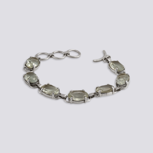 Sterling silver bracelet with green amethyst