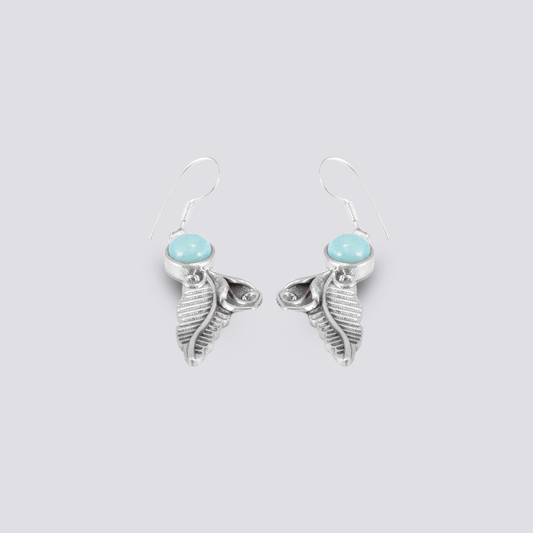 Sterling silver earrings with larimar stone