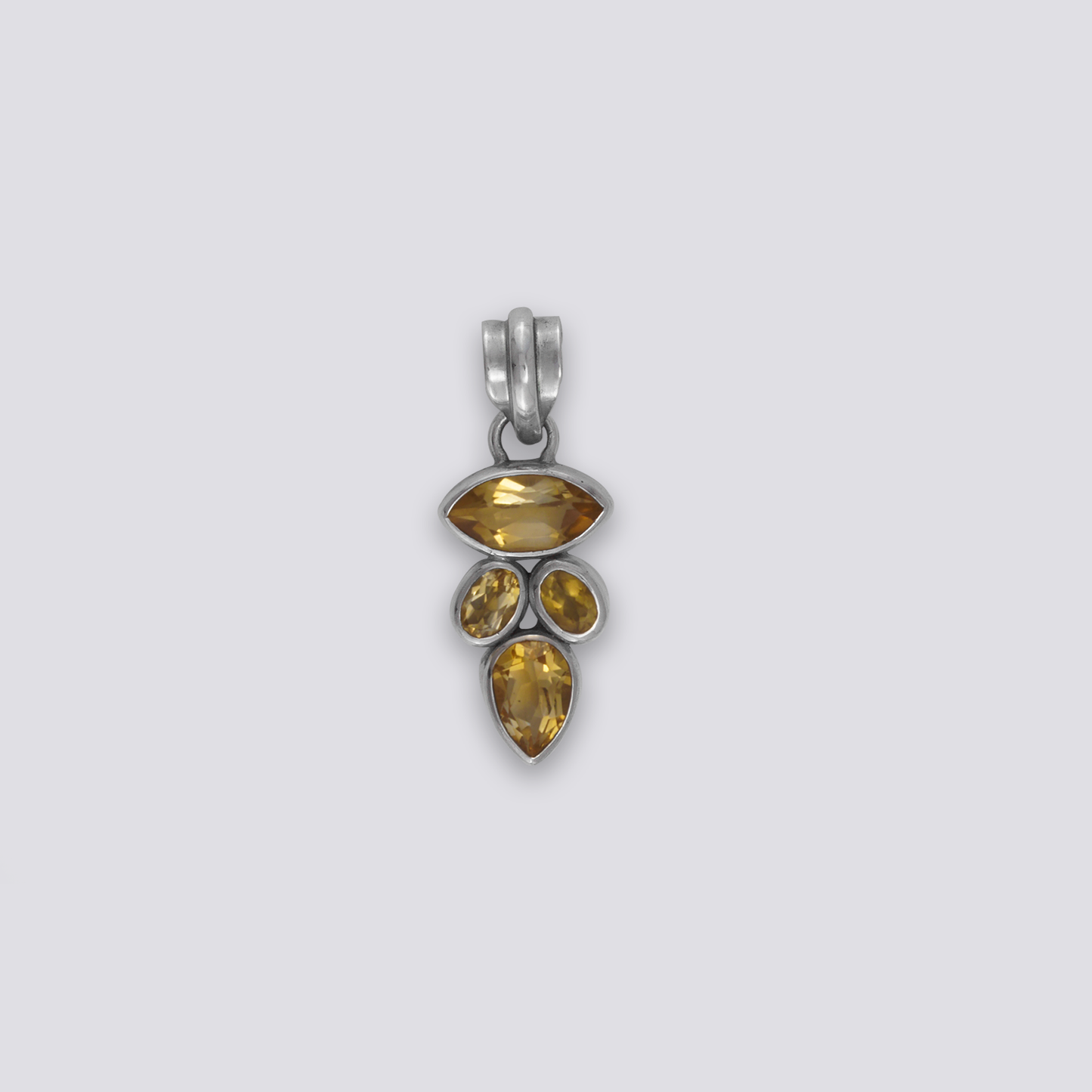 Sterling silver pendant with citrine stone