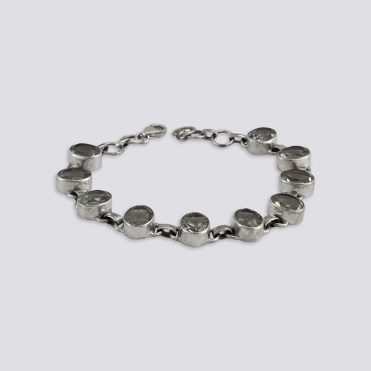 Sterling silver bracelet with green amethyst