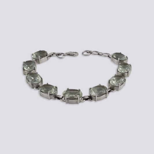 Sterling silver bracelet with green amethyst
