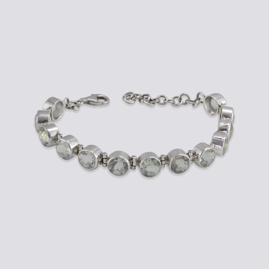 Sterling silver bracelet with green amethyst