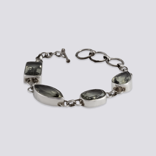 Sterling silver bracelet with green amethyst
