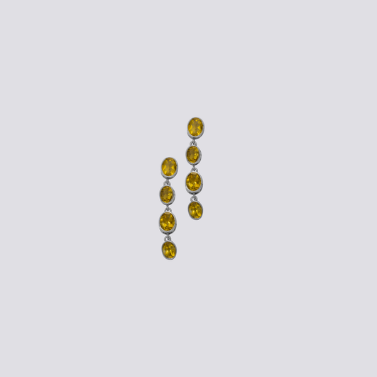 Sterling silver earrings with yellow citrine stone