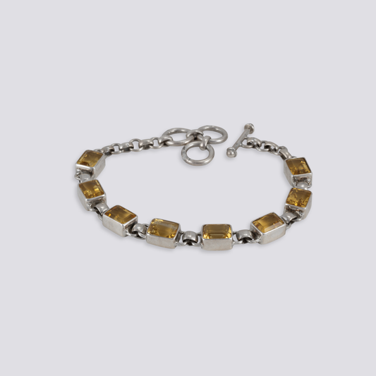 Sterling silver bracelet with citrine stone