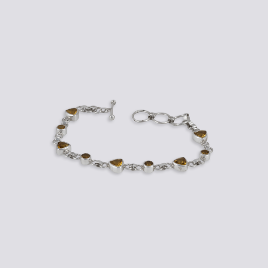 Sterling silver bracelet with citrine stone