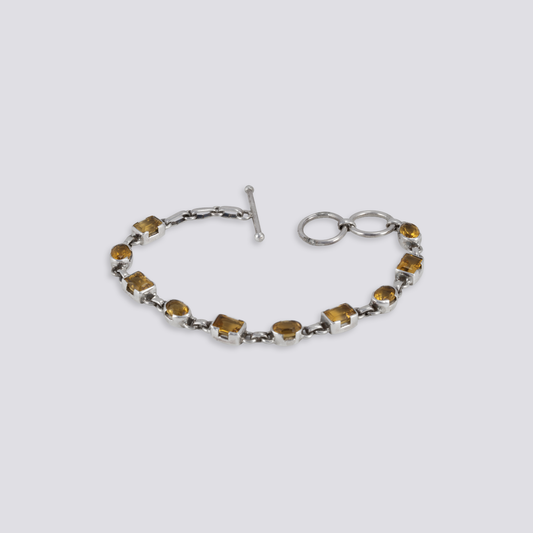 Sterling silver bracelet with citrine stone