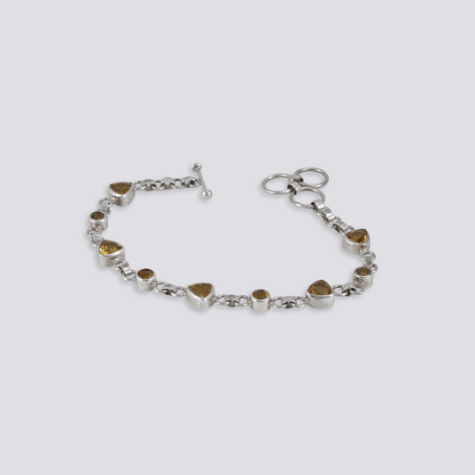 Sterling silver bracelet with citrine stone