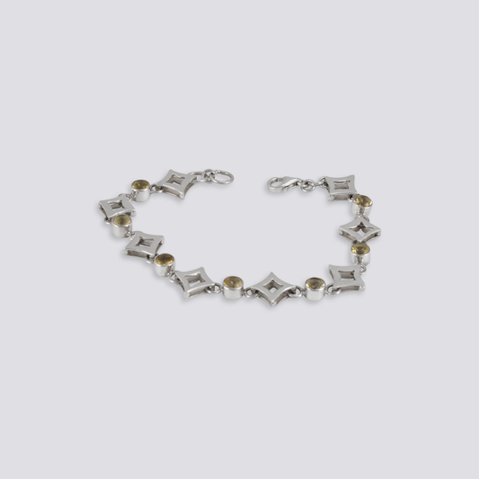 Sterling silver bracelet with citrine stone