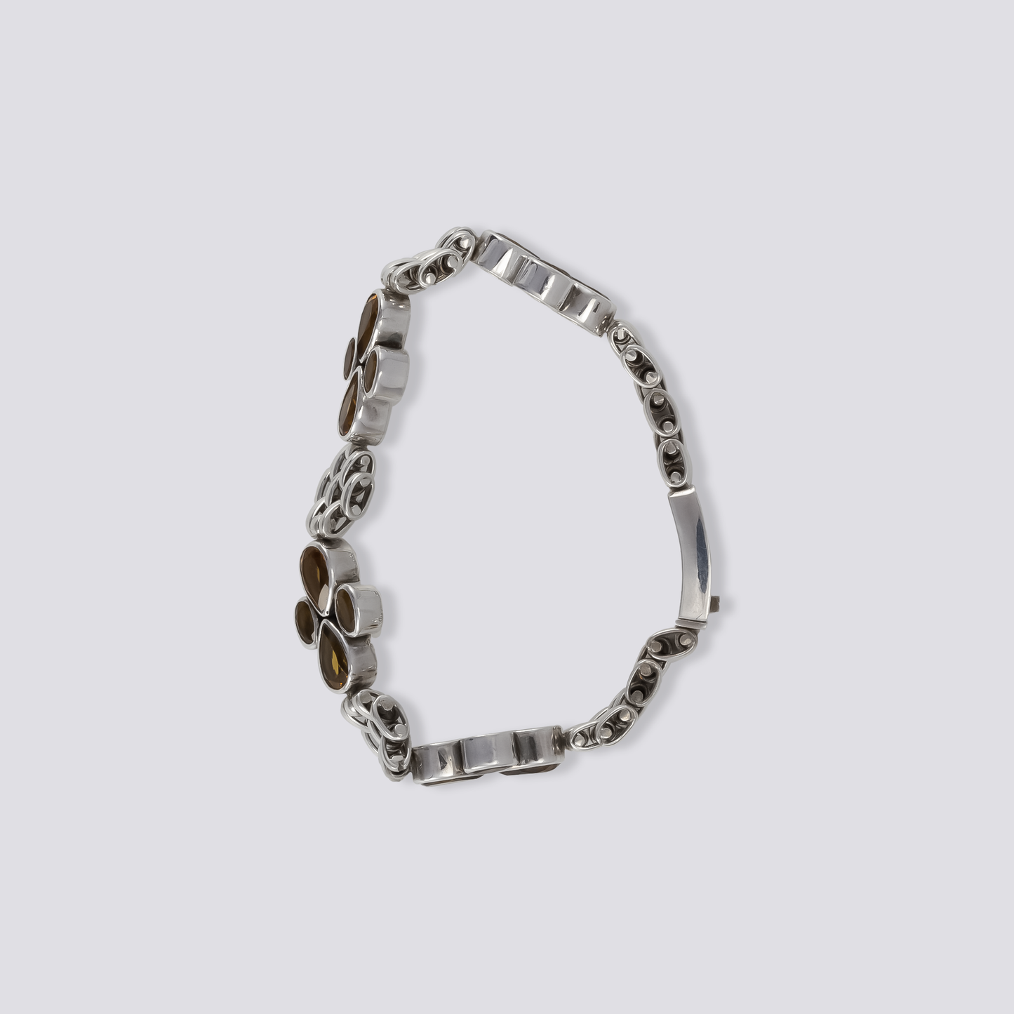 Sterling silver bracelet with citrine stones