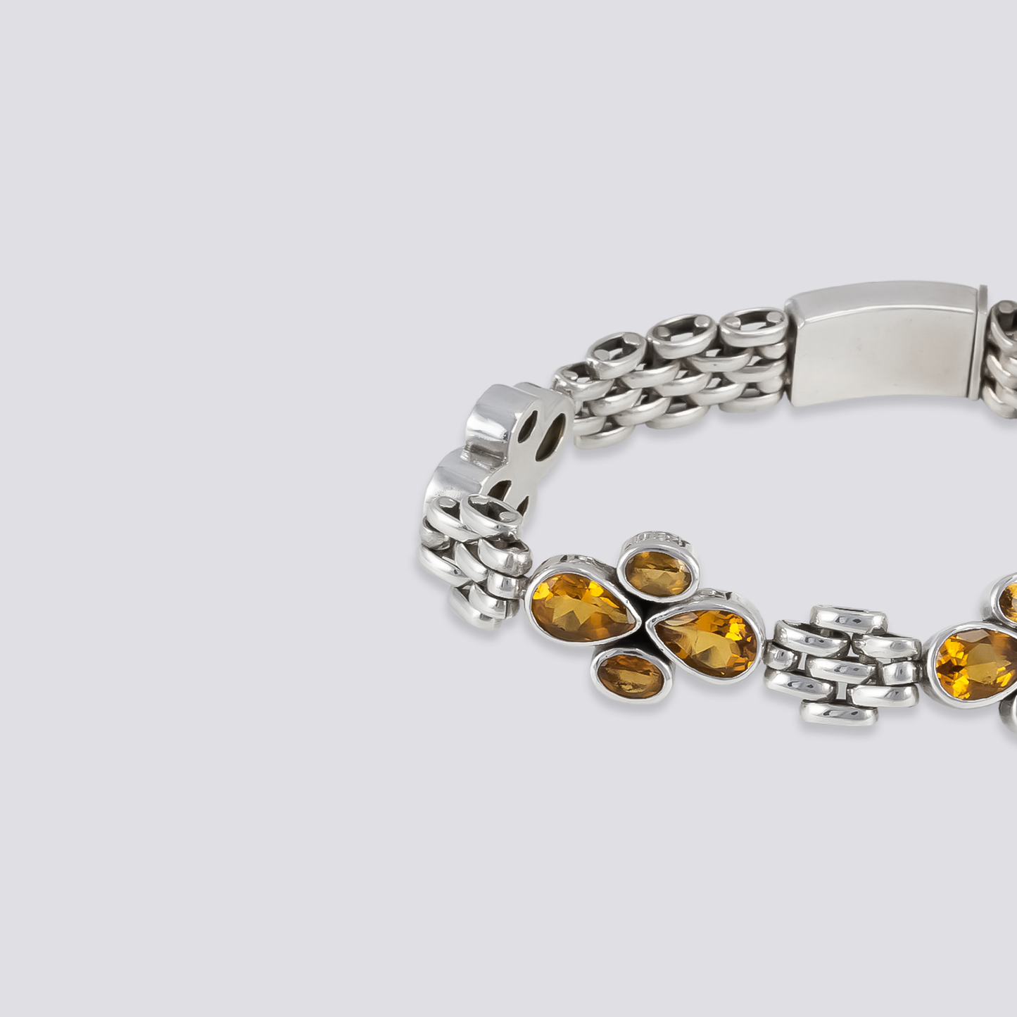 Sterling silver bracelet with citrine stones