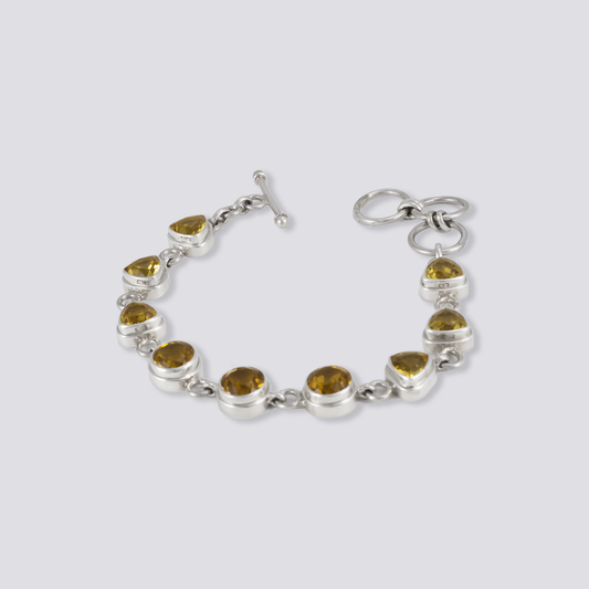 Sterling silver bracelet with citrine stone