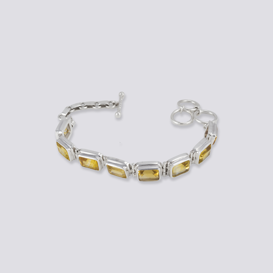 Sterling silver bracelet with citrine stones