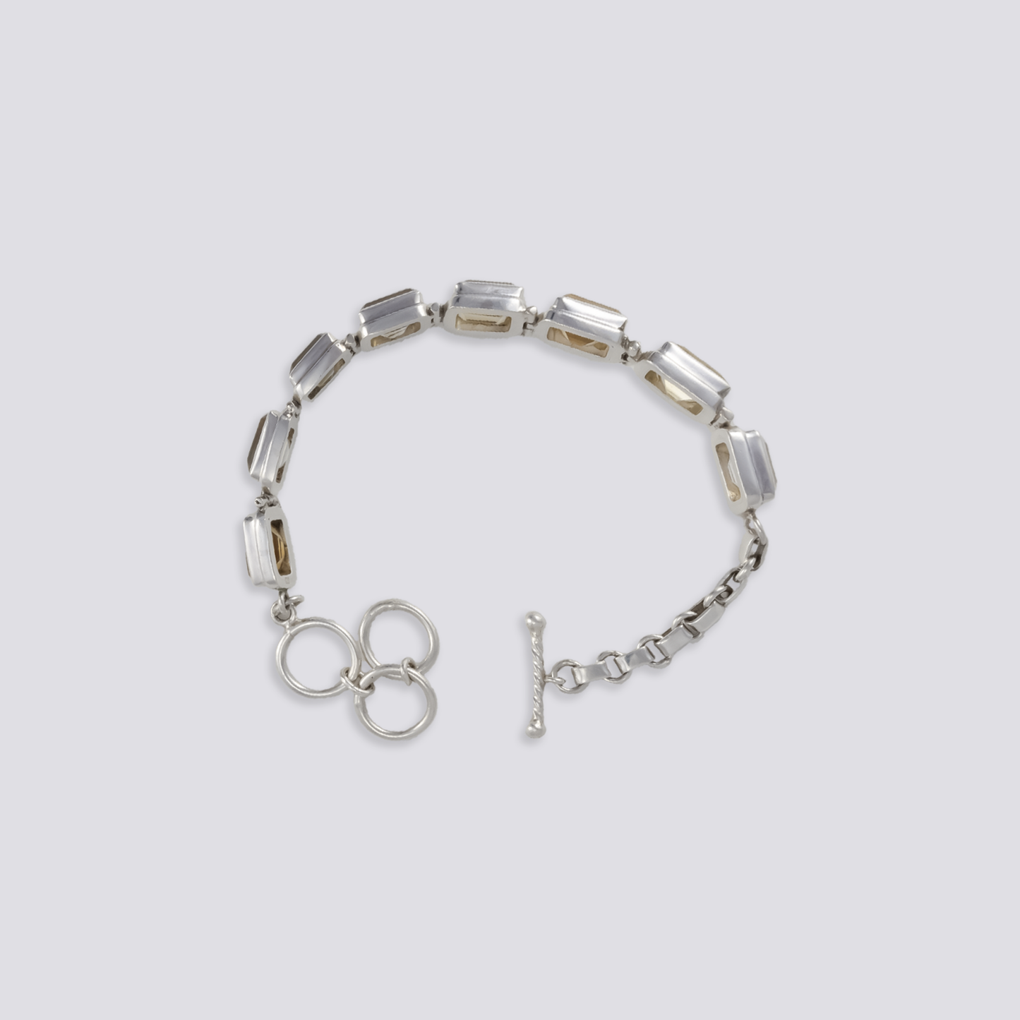 Sterling silver bracelet with citrine stone