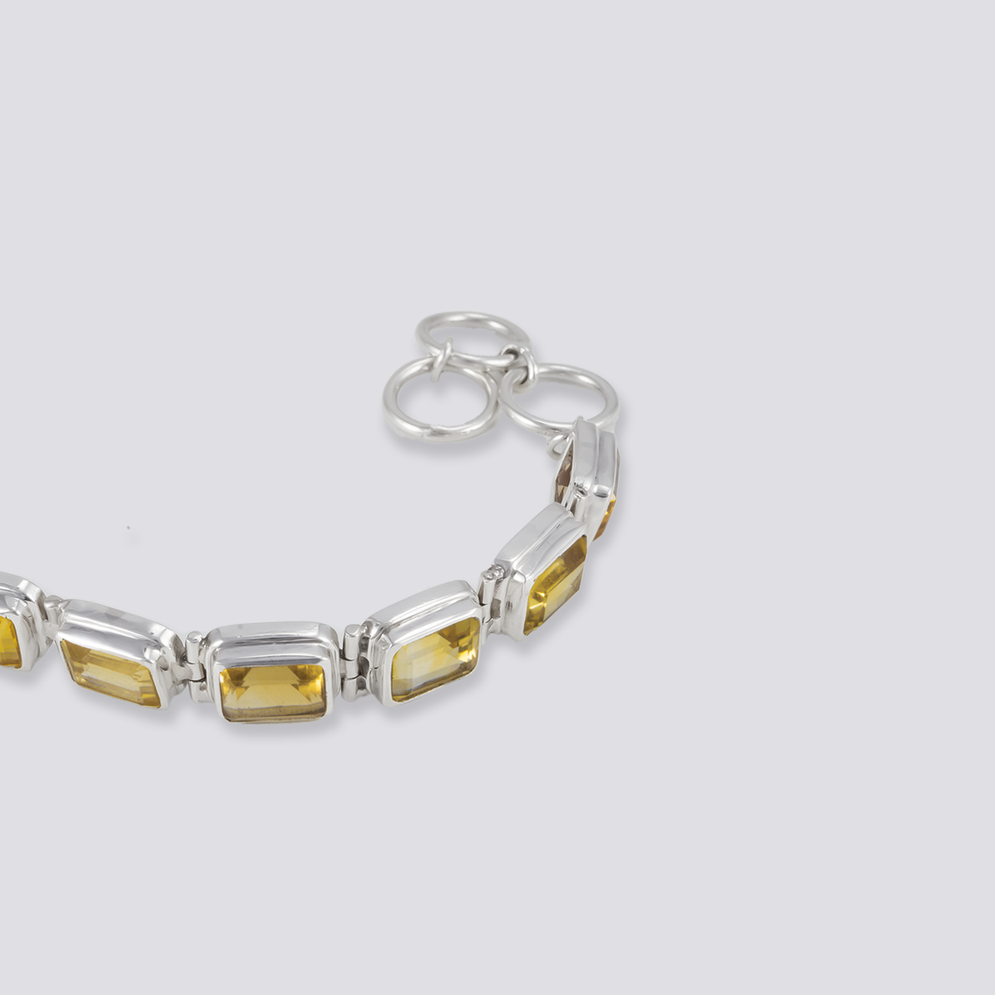 Sterling silver bracelet with citrine stone