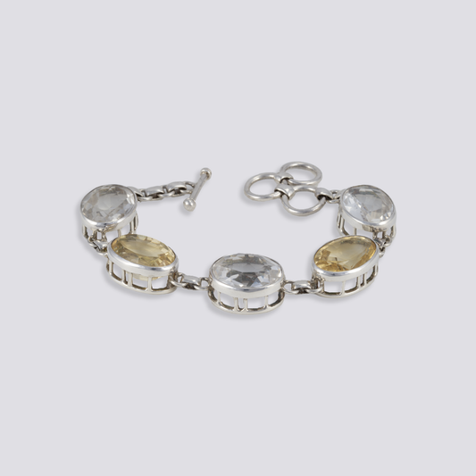 Sterling silver bracelet with citrine stone
