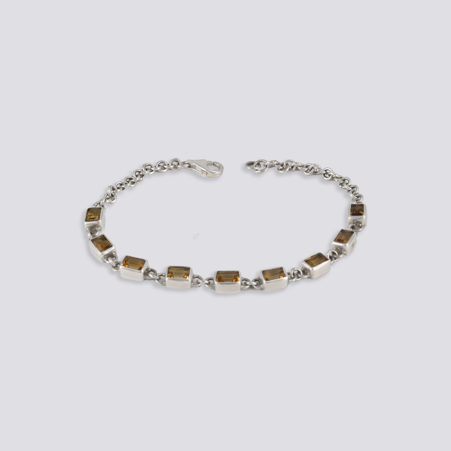 Sterling silver bracelet with citrine stone