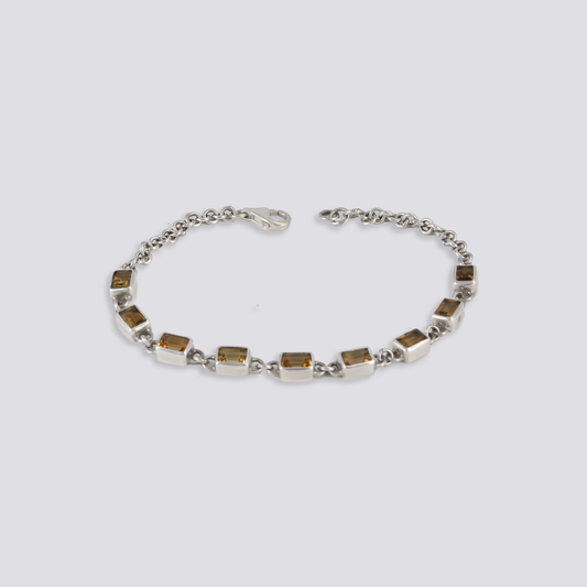 Sterling silver bracelet with citrine stone