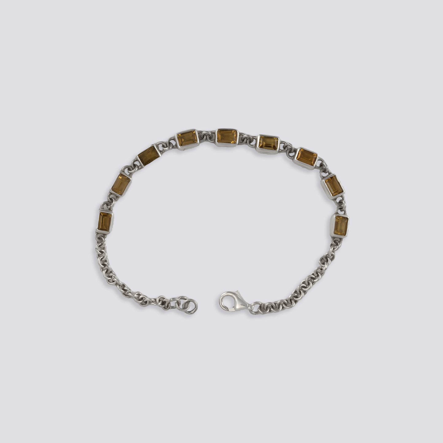Sterling silver bracelet with citrine stone
