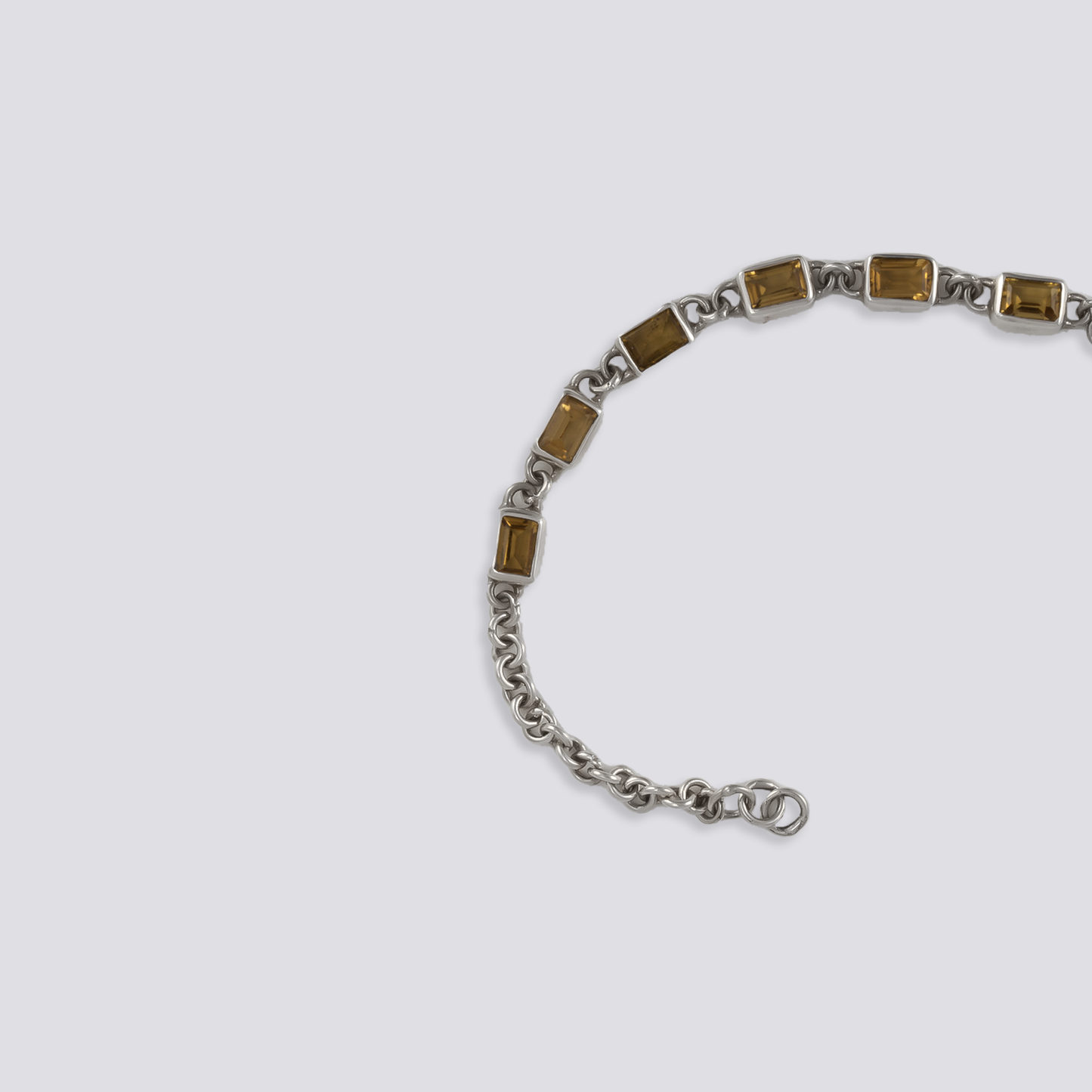 Sterling silver bracelet with citrine stone