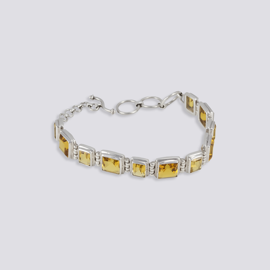 Sterling silver bracelet with citrine stone