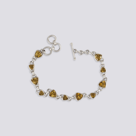 Sterling silver bracelet with citrine stones