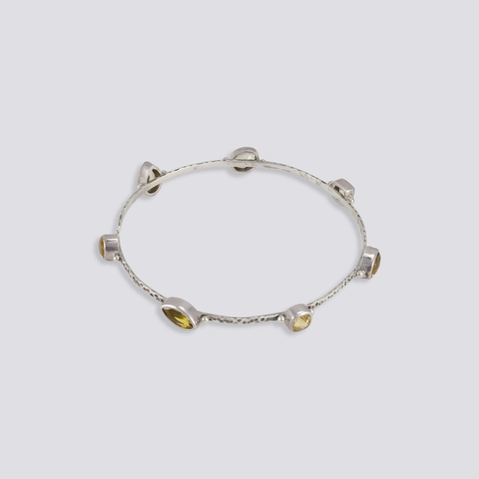 Sterling silver bangle with citrine stone