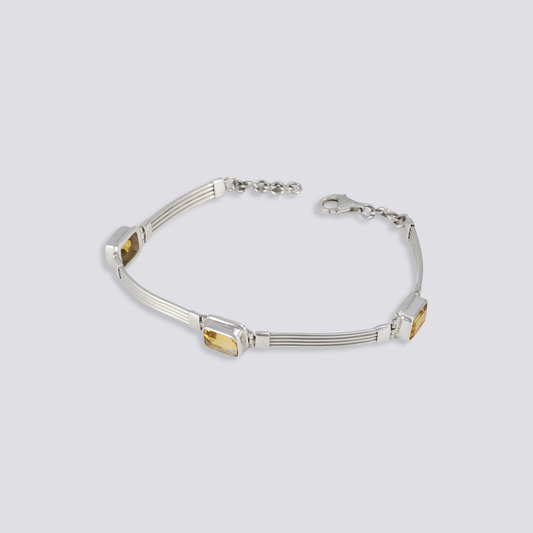 Sterling silver bracelet with citrine stone