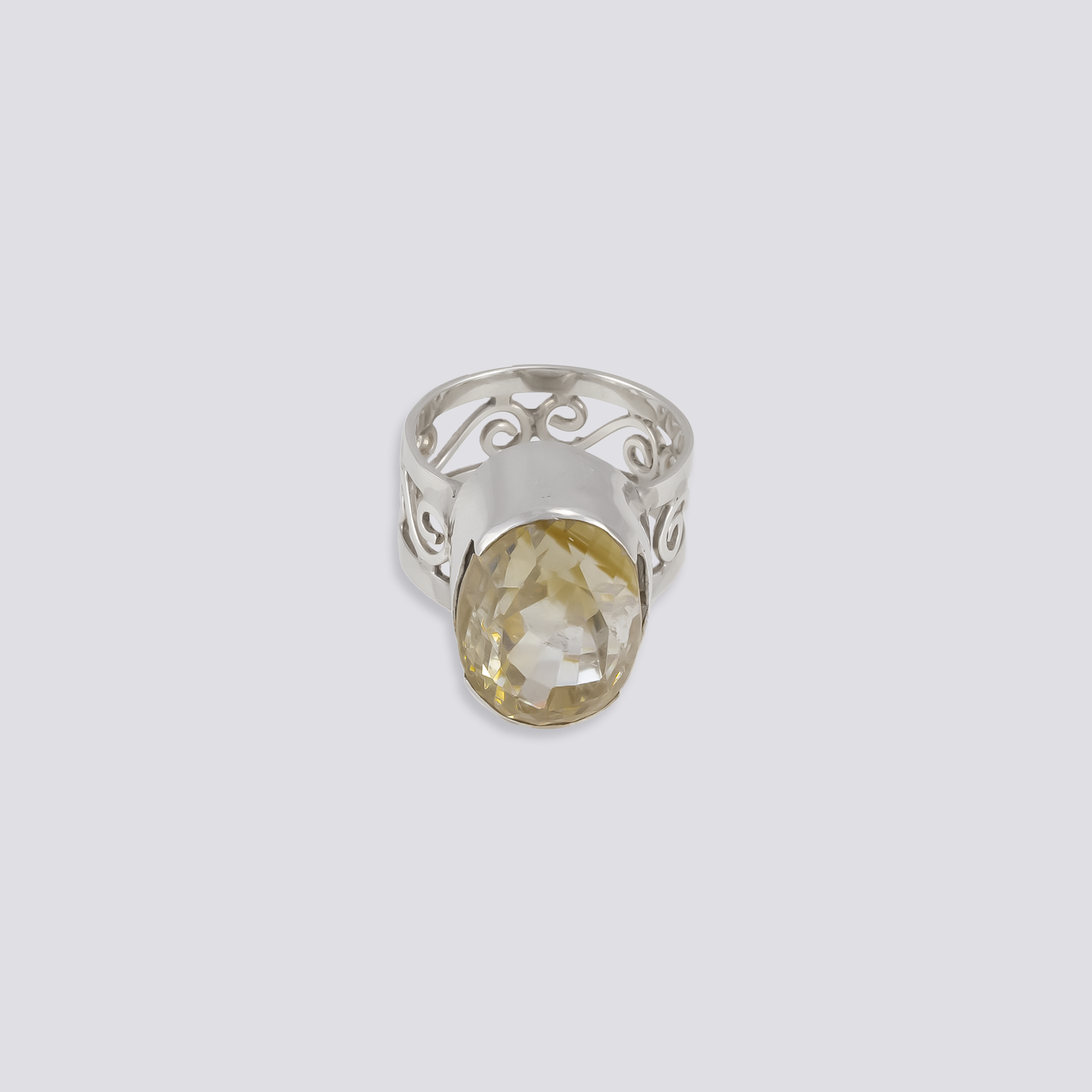 Sterling silver ring with citrine stone