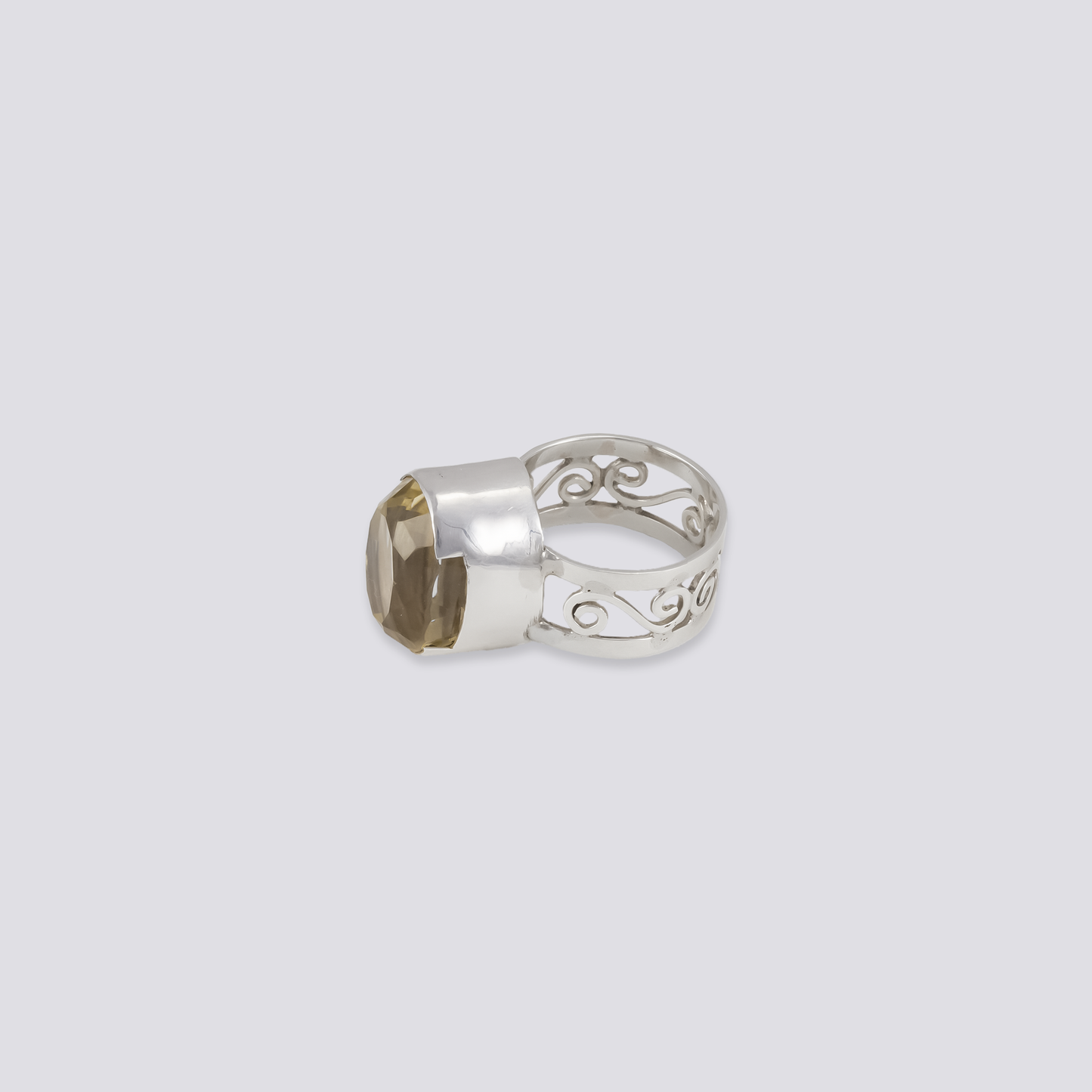 Sterling silver ring with citrine stone