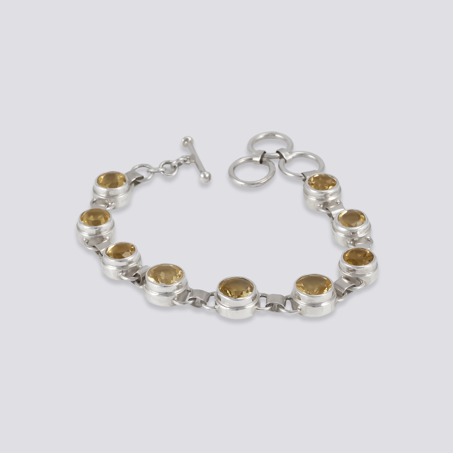 Sterling silver bracelet with citrine stone