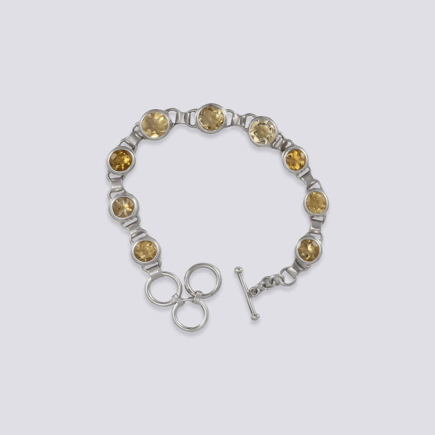 Sterling silver bracelet with citrine stone