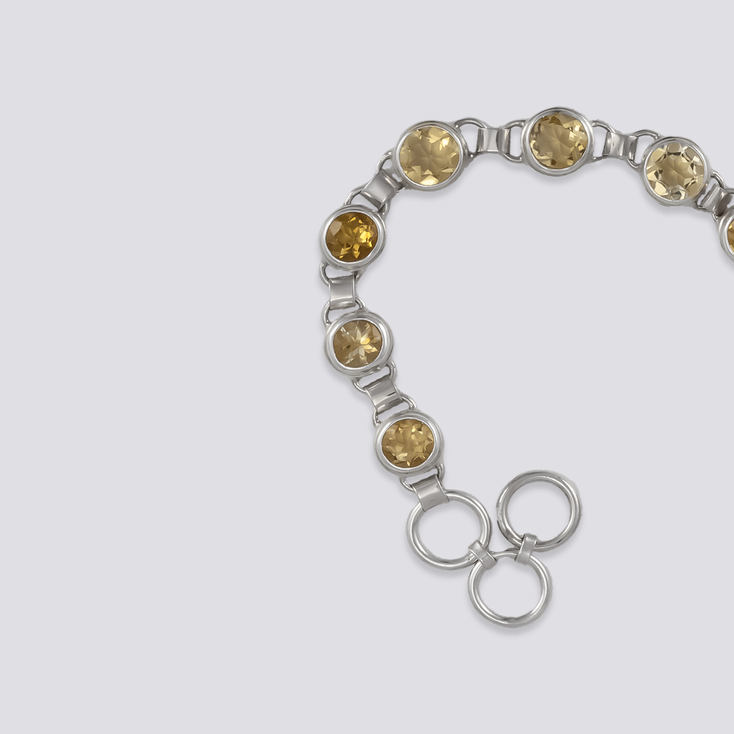 Sterling silver bracelet with citrine stone