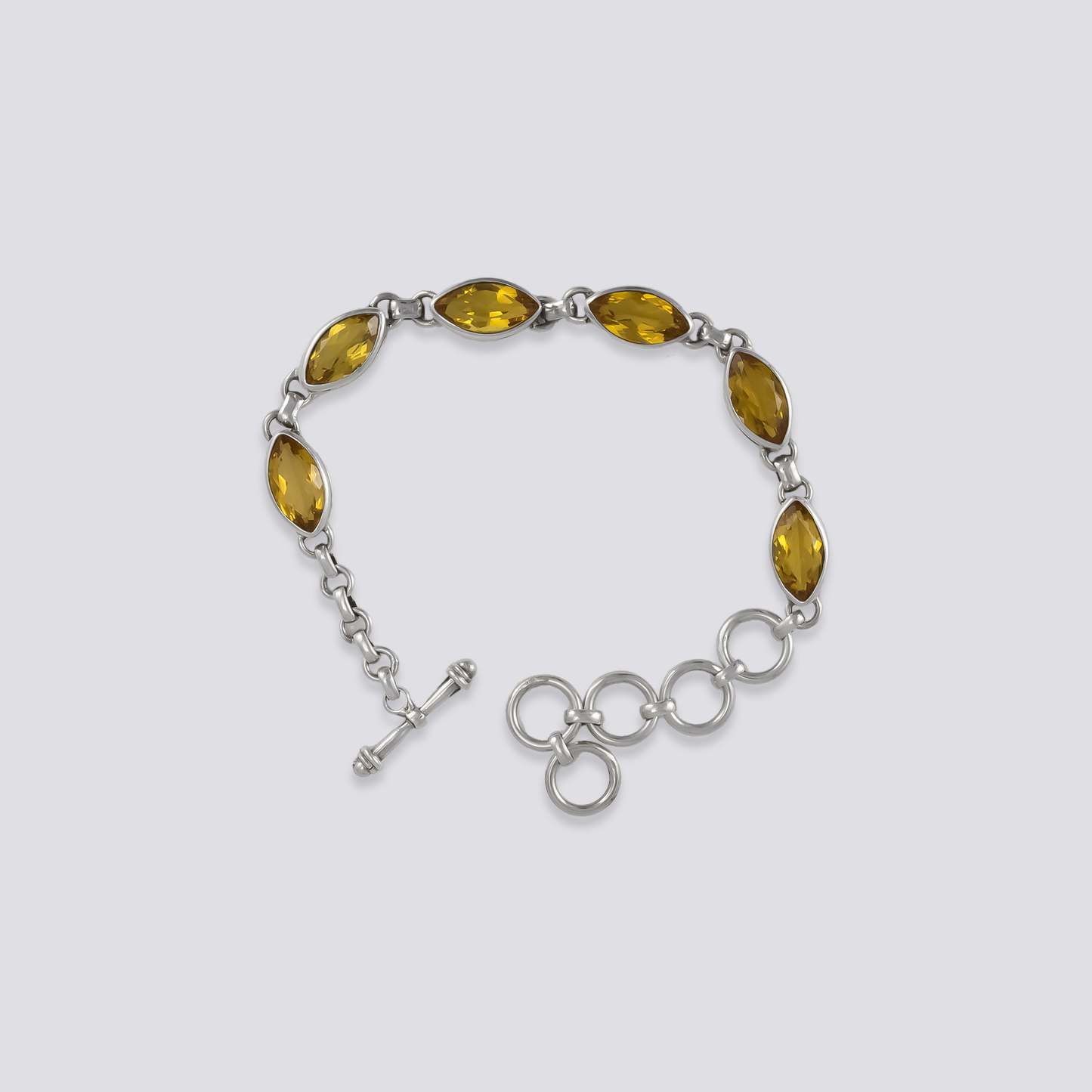Sterling silver bracelet with citrine stone