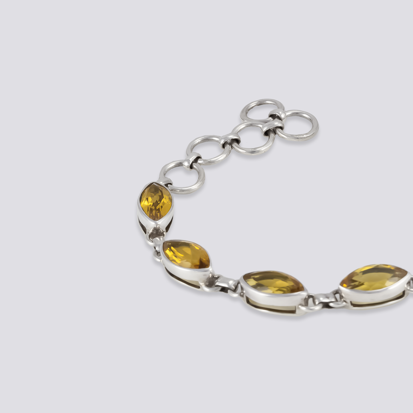 Sterling silver bracelet with citrine stone