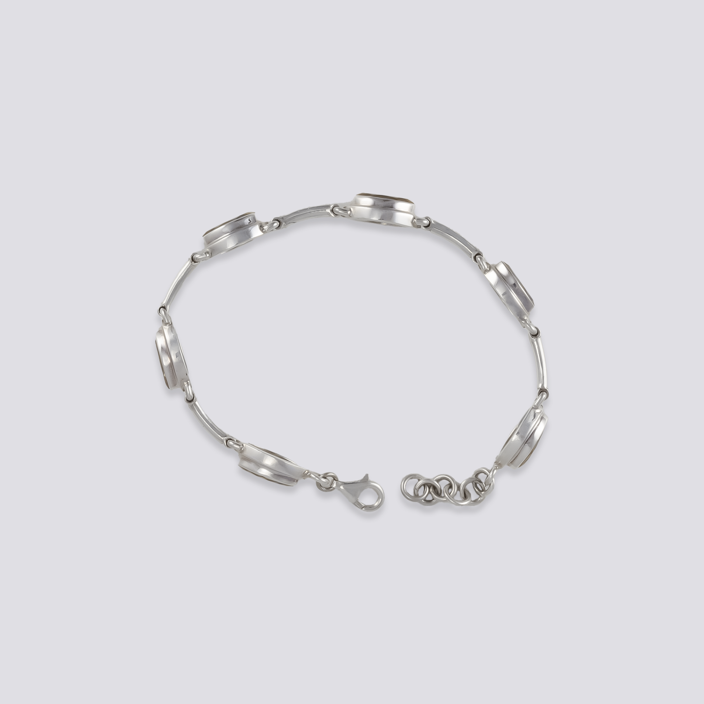 Sterling silver bracelet with citrine stone