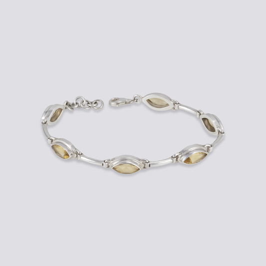 Sterling silver bracelet with citrine stone